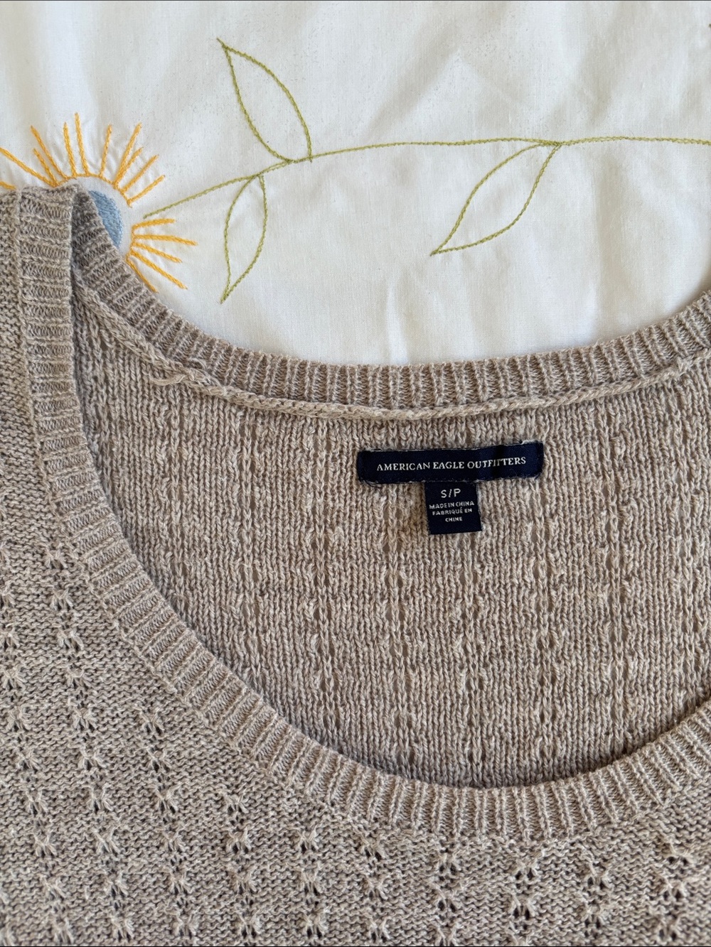 american eagle cozy 3/4 oatmeal knit dress - Picture 5 of 5